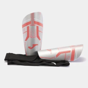 J-Pro Shin Guards Grey Flour Coral – football shin guards product photo - Delivery: UAE, KSA, Qatar, Kuwait, Bahrain, Oman