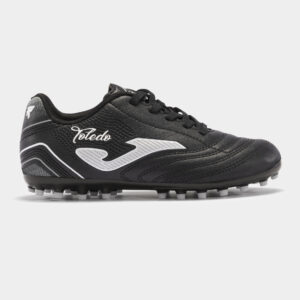 Joma Toledo JR Black White – junior artificial grass football shoes product photo - Delivery: UAE, KSA, Qatar, Kuwait, Bahrain, Oman